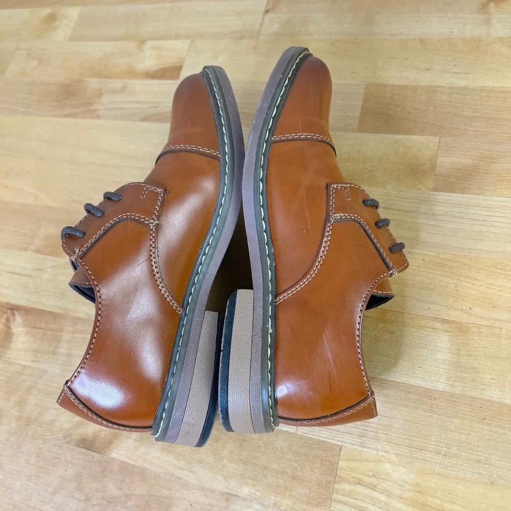 Bruno Marc Dress Shoes Oxford Boys Size 13 Brown Cap Toe Lace Up Formal Wedding